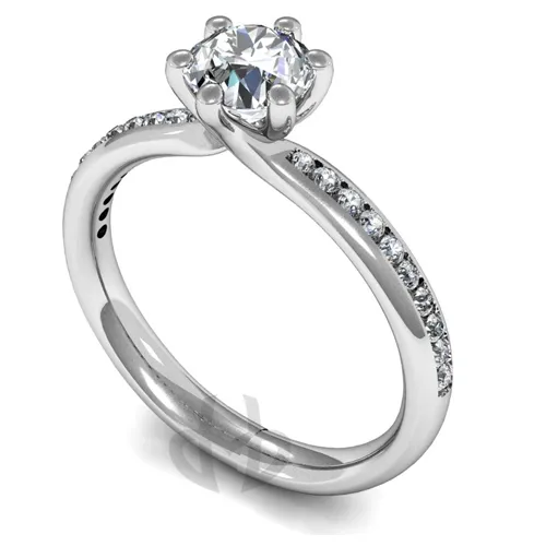 Engagement Ring with Shoulder Stones - (TBC876) 